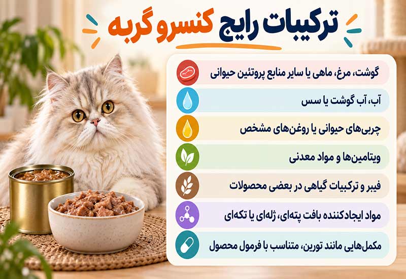 ترکیبات-کنسرو-گربه. ترکیبات-کنسرو-گربه.