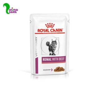 پوچ رویال کنین رنال مخصوص بیماری کلیوی طعم گوشت گاو 