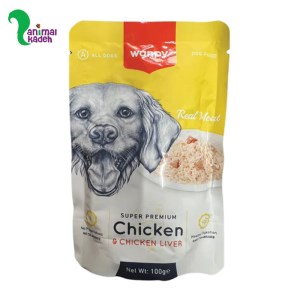 پوچ سگ ونپی با طعم مرغ و جگر 100 گرمی E (زرد)