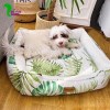 تشک و جای خواب سگ و گربه مدل کژوال طرح هاوایی برگ سبز پتیوو