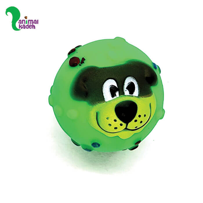 اسباب بازی توپ طرح صورت سگ سوت دار برای سگ و گربه