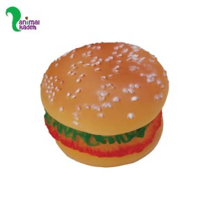 اسباب بازی دندانی سگ مدل همبرگر صدادار اسباب بازی همبرگر سوتک دار مخصوص سگ