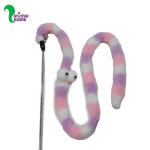 اسباب بازی گربه مدل میله ای زنگوله دار رنگین کمان