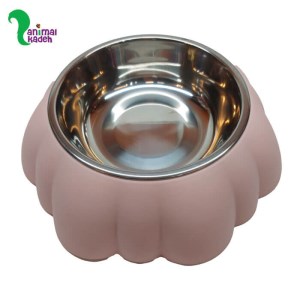 ظرف آب و غذای سگ و گربه استیل مدل گل