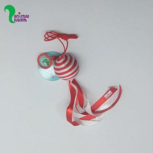 اسباب بازی توپ کوچک روبان دار برای سگ و گربه