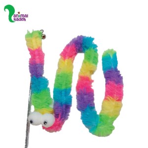 اسباب بازی گربه مدل میله ای زنگوله دار رنگین کمان