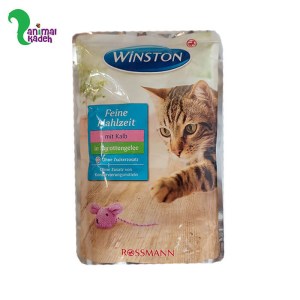 غذای تر وینستون مخصوص گربه با طعم گوشت گوساله در ژله هویج