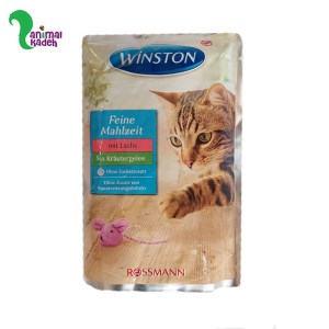 غذای تر وینستون ماهی سالمون در ژله مخصوص گربه