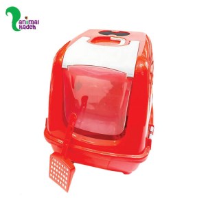 توالت و باکس خاک گربه مسقف همراه با بیلچه و فیلتر