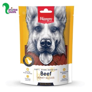 تشویقی سگ ونپی مدل بیف جرکی اسلایس طعم گوشت (زرد)