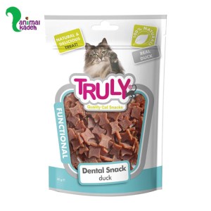 تشویقی نرم گربه مدل دنتال طعم اردک برند ترولی 50 گرمی