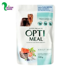 پوچ اوپتی میل سگ طعم سالمون و بلوبری در سس 100 گرمی