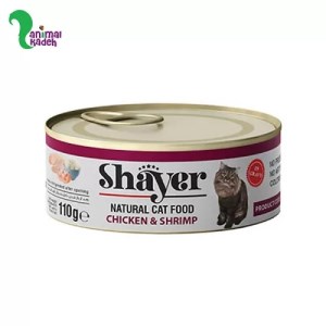 کنسرو گربه شایر نچرال طعم مرغ و میگو 110 گرمی