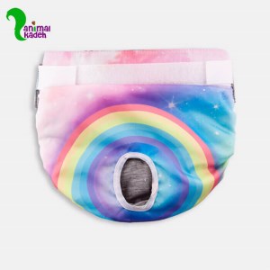 شورتکس مخصوص سگ و گربه ماده طرح رنگین کمان