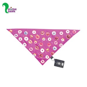 ست قلاده و دستمال گردن مخصوص نژاد کوچک طرح دونات