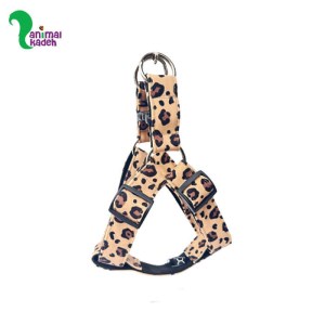 ست قلاده و دستمال گردن مخصوص نژاد کوچک طرح پلنگی