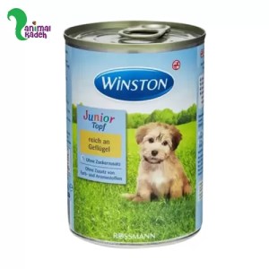 کنسرو  غذای تر پاپی وینستون با طعم مرغ