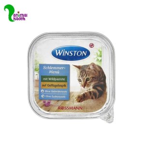 ووم وینستون گربه با طعم گوشت گوزن و مرغ شکاری 100 گرمی