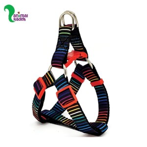 قلاده کتفی سگ و گربه همراه با لیش مدل رنگین کمان گلو برند مگی پت (لارج)