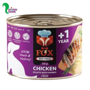 کنسرو سگ فاکس طعم مرغ و سیب زمینی 500 گرمی