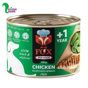 کنسرو سگ فاکس طعم مرغ و اسفناج 500 گرمی