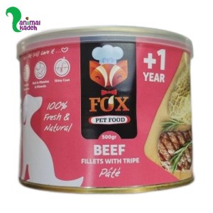 کنسرو سگ فاکس طعم گوشت و سیرابی 500 گرمی