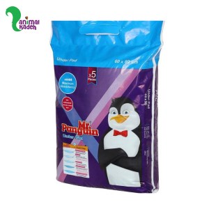 پد و زیر انداز بهداشتی مستر پنگوئن 60*90 بسته 5 عددی پد زیر انداز بهداشتی سگ وگربه برند مستر پنگوئن 90*60