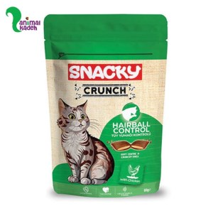 تشویقی گربه اسنکی مخصوص کنترل هربال مدل کرانچ بیسکوئیتی مغزدار طعم مرغ 60 گرمی