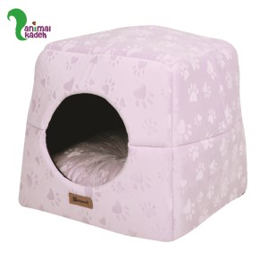 تشک و لانه 3 کاره سگ و گربه مخملی مدل کیوب