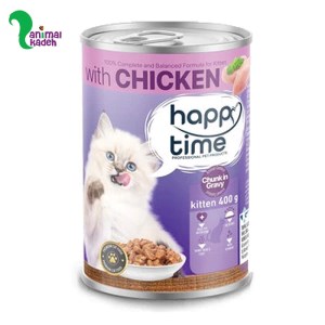 کنسرو بچه گربه هپی تایم طعم مرغ 400 گرمی