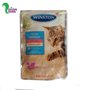 غذای تر وینستون گربه ماهی سالمون در سس خامه