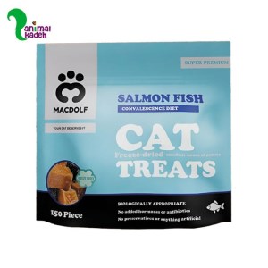 تشویقی گربه ماهی سالمون حبه ای مدل فریز دراید برند مکدلف 40 گرمی