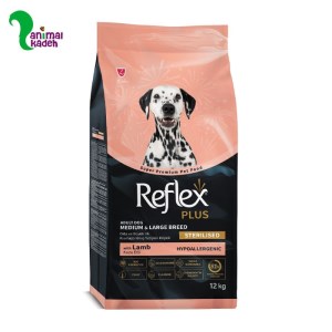 غذا خشک سگ بالغ رفلکس پلاس مدل استرلایز طعم بره 12 کیلویی