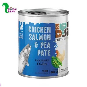 کنسرو DPS گربه بالغ طعم مرغ و سالمون و نخود فرنگی 800 گرمی