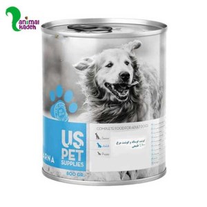 کنسرو US PET سگ بالغ طعم گوشت گوساله و گوشت مرغ 800 گرمی