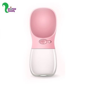 آبخوری و قمقمه شیشه‌ای دکمه‌دار سگ و گربه 350 میل