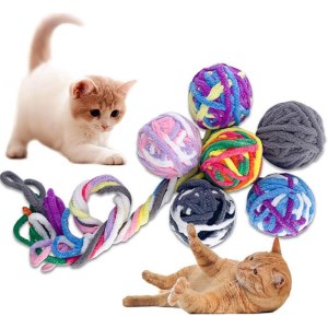 اسباب بازی سگ و گربه توپ کاموا زنگوله دار