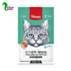 غذای تر مرغ ومیگو ونپی برای گربه 