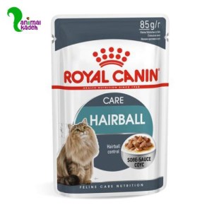پوچ گربه رویال کنین هیربال مخصوص دفع گلوله های مویی 85 گرمی غذای تر گربه برای دفع گلوله های مویی برند رویال کنین