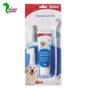 خمیر دندان با مسواک دو سر و مسواک انگشتی برای سگ و گربه