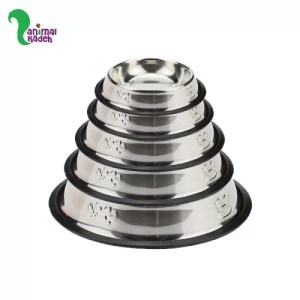 ظرف آب و  غذای  سگ و گربه استیل مدل پنجه 15 سانتی