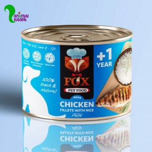 کنسرو سگ فاکس طعم مرغ و برنج 500 گرمی