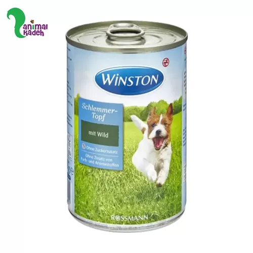 غذای تر کنسرو وینستون مخصوص سگ بالغ طعم گوشت شکار