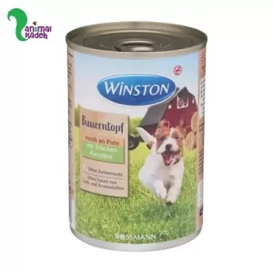 غذای سگ  بالغ کنسرو وینستون  طعم بوقلمون و هویج