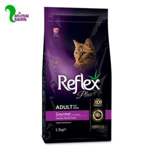 غذا خشک گربه بالغ رفلکس پلاس مدل گورمت در 2 وزن