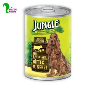 کنسرو سگ با طعم گوساله و سبزیجات برند جانگل