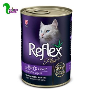 کنسرو گوشت گوساله و جگر رفلکس پلاس مخصوص گربه