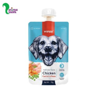پودینگ سگ ونپی با طعم مرغ و هویج و نخود فرنگی 90 گرمی (آبی)