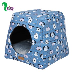 تشک و لانه 3 کاره سگ و گربه طرح سگ آبی مدل کیوب برند پتیوو