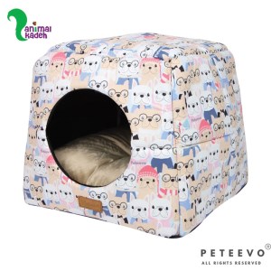 تشک و لانه 3 کاره سگ و گربه طرح سگ مدل کیوب برند پتیوو